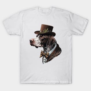 German shorthaired pointer with top hat T-Shirt